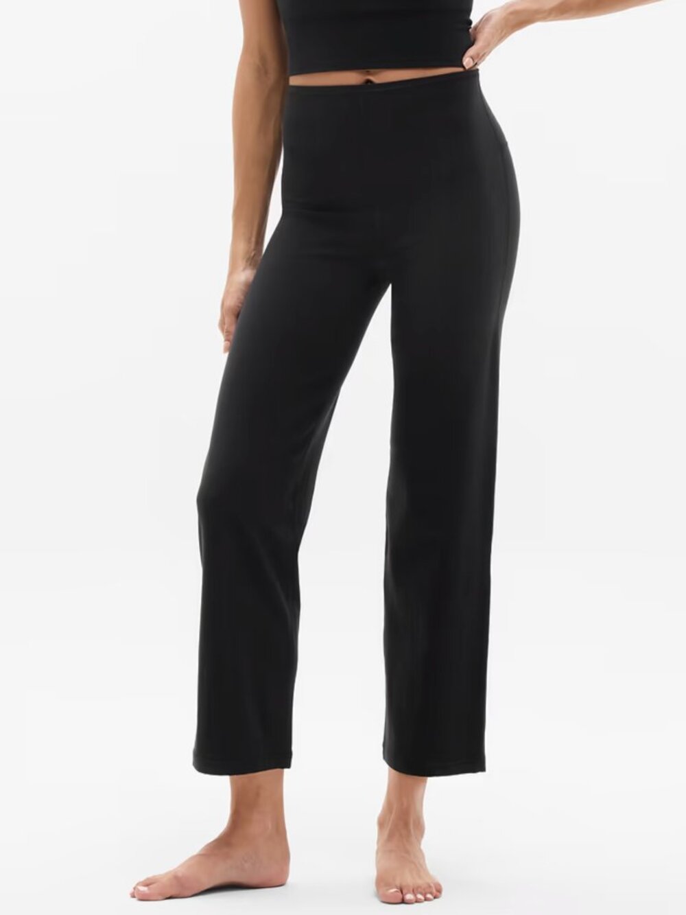 Athleta Ultra High Rise Black Straight Crop Pants Size Small